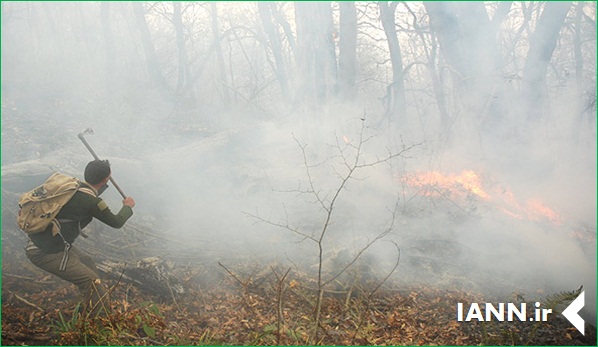 اطفای کامل آتش سوزی جنگل توسکستان گرگان